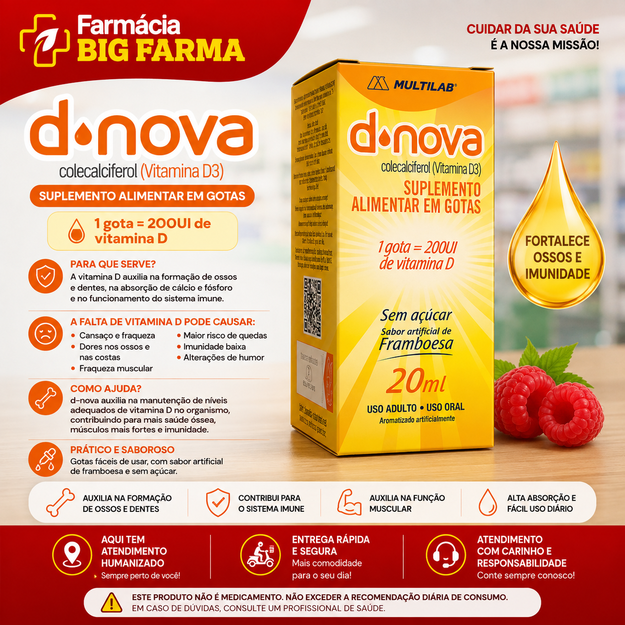 D-Nova Vitamina D3 200 UI/Gota – 20 mL