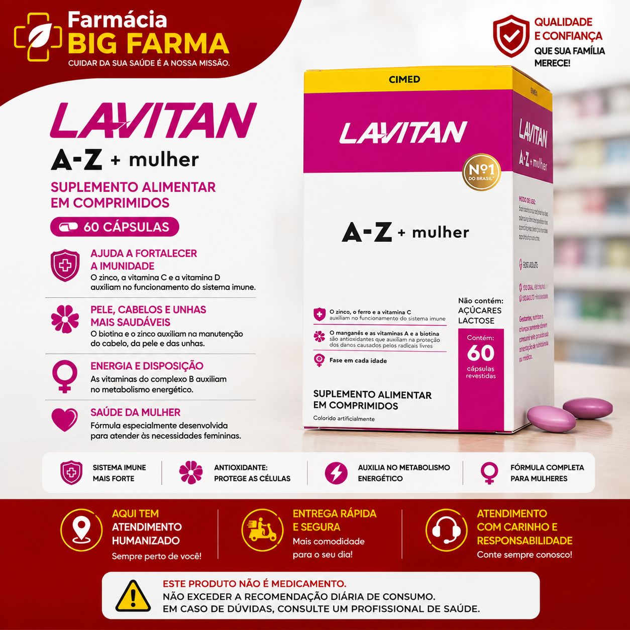 Lavitan A-Z + Mulher – 60 cápsulas — Seção 31