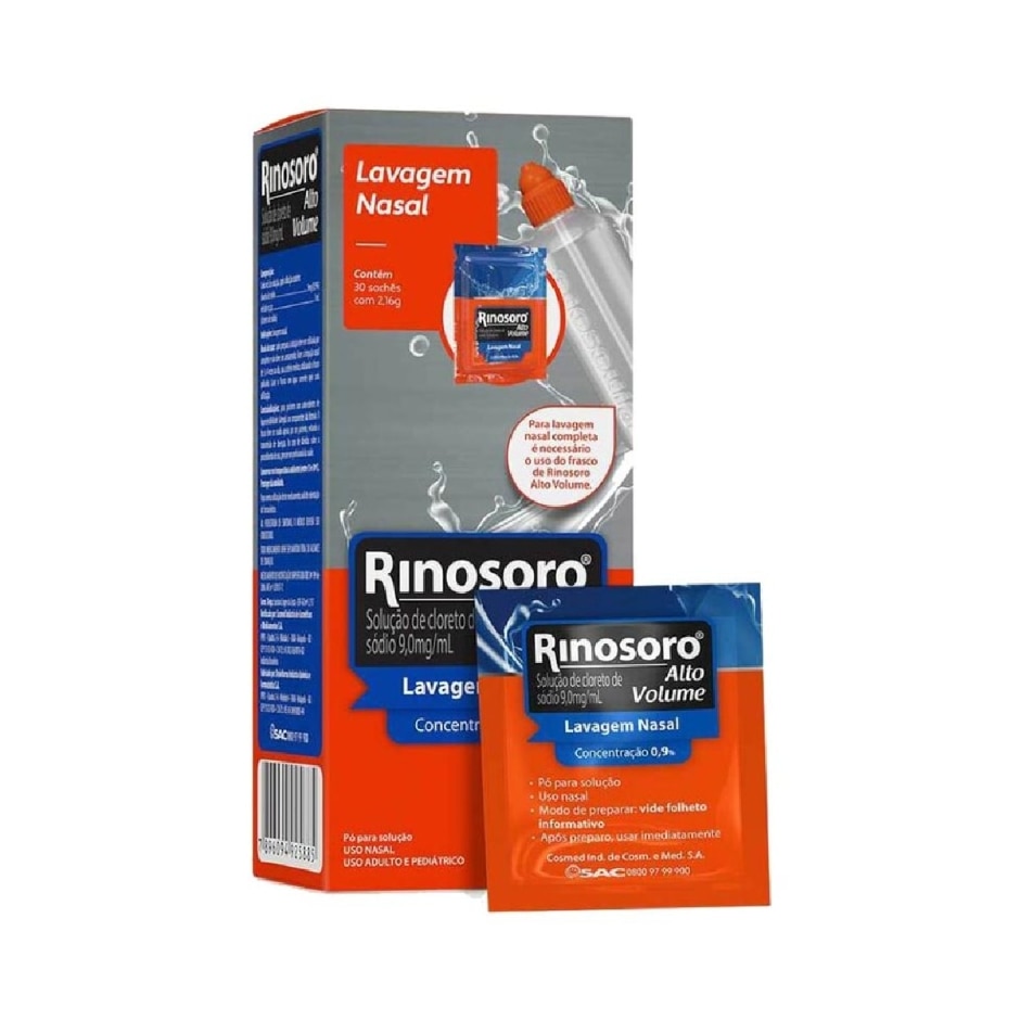 Rinosoro Alto Volume 0,9% – 30 sachês de 2,16 g — Seção 30