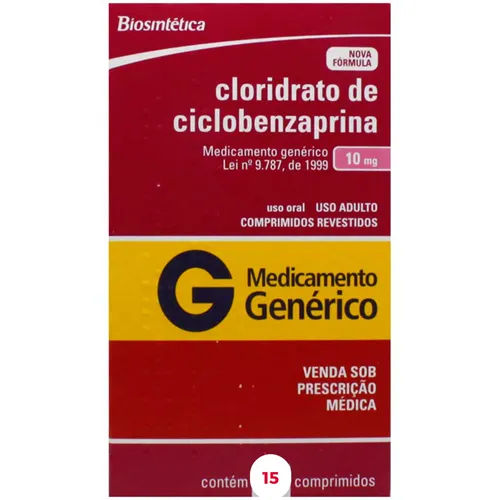 Cloridrato de Ciclobenzaprina 5 mg – 15 comprimidos — Seção 28