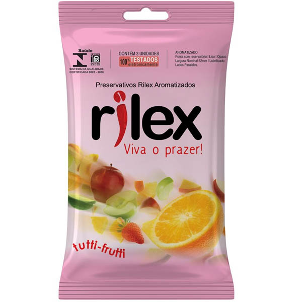 Preservativo Rilex Tutti Frutti Lubrificado – 3 unidades — Seção 82