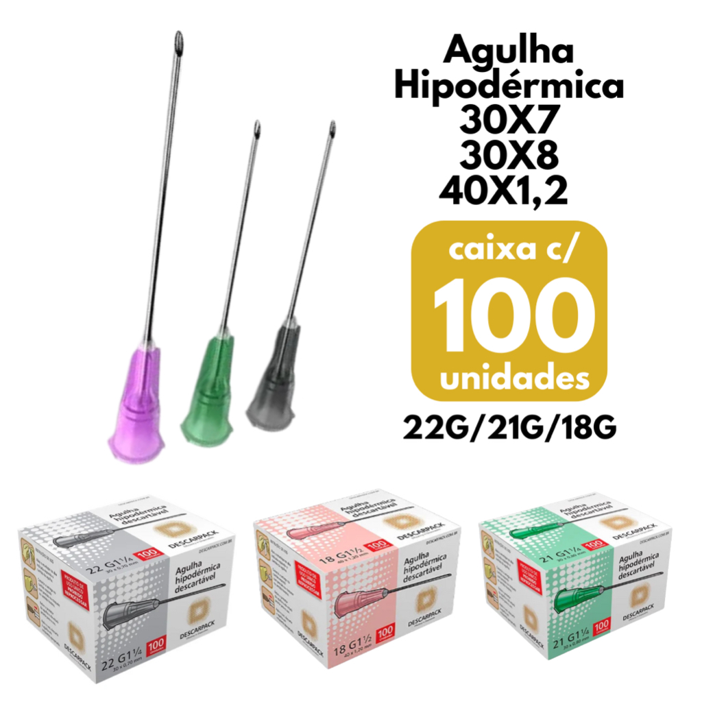 agulha 0,7x25mm seção 18