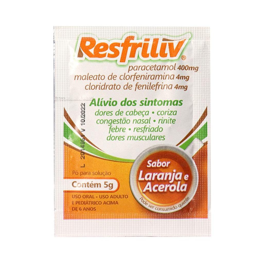 Resfriliv – Pó para Solução Oral 400 mg + 4 mg + 4 mg – sachê 5 g — Seção 50