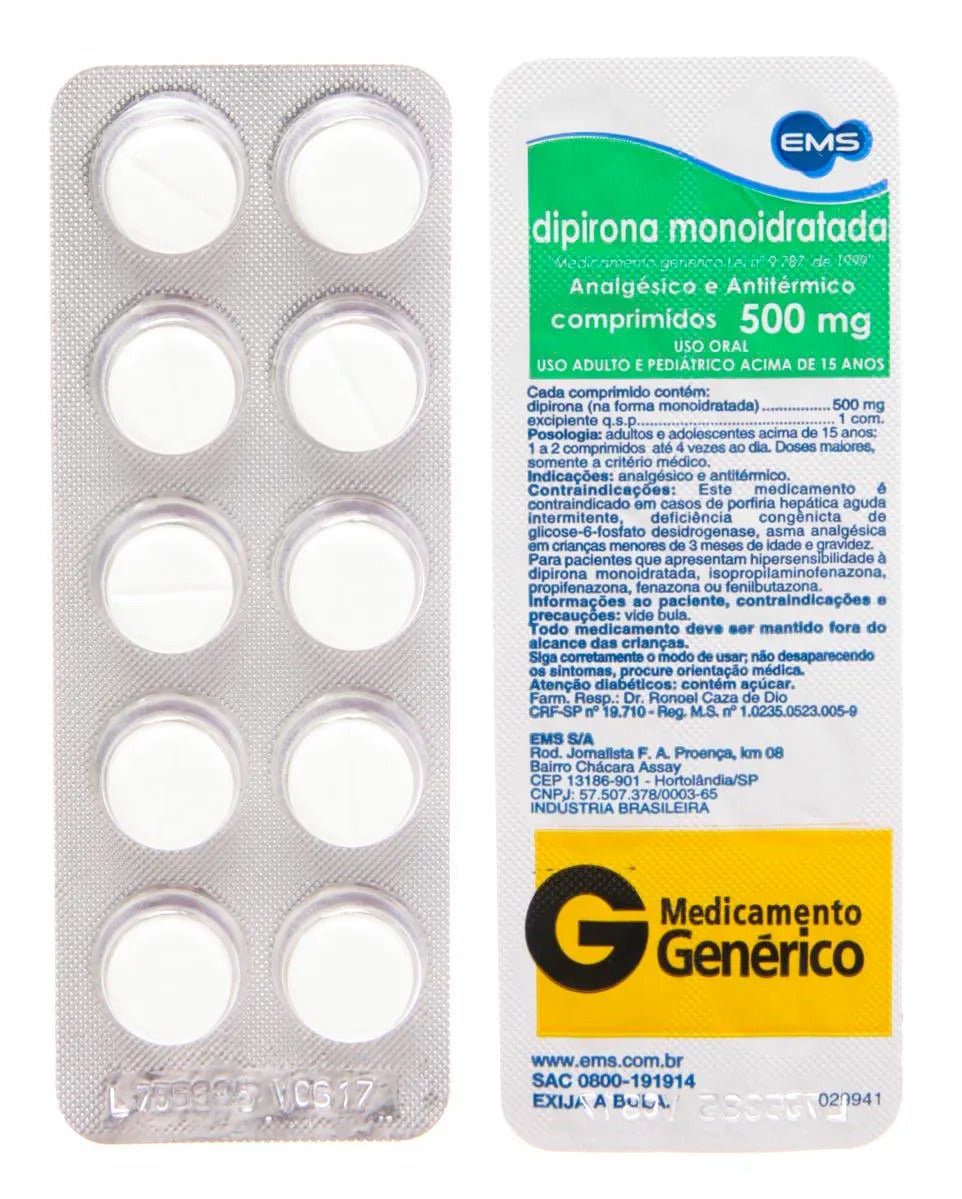 Dipirona Monoidratada – Comprimido — Seção 50