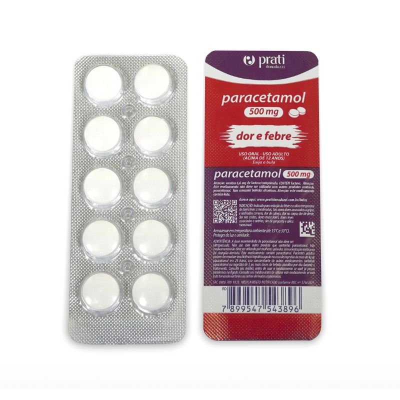 Paracetamol 500 mg – com 10 Comprimidos — Seção 47