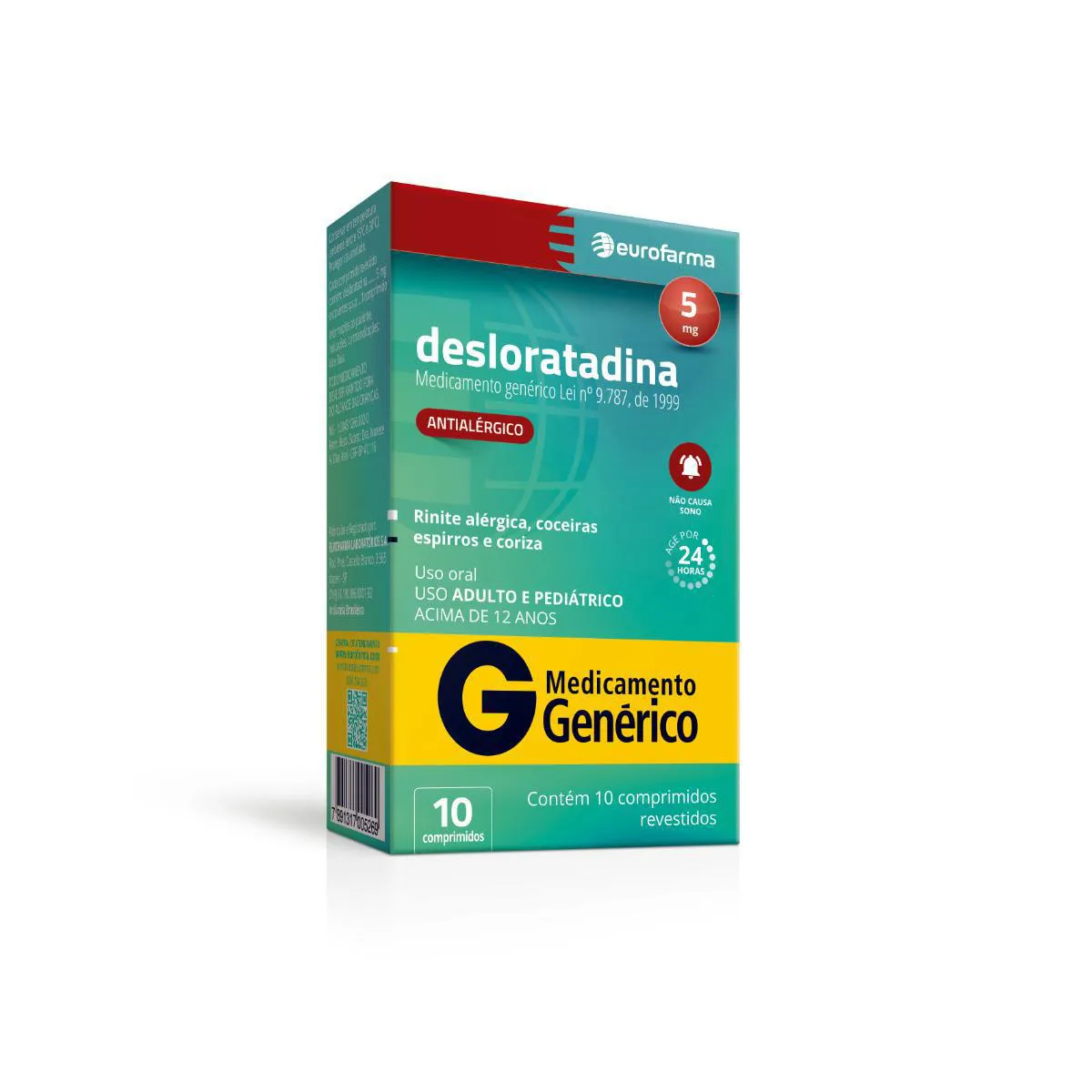 Desloratadina 5 mg – 10 Comprimidos Revestidos — Seção 38